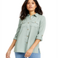 Camisa utilitária feminina Charter Club, verde, tamanho pequeno