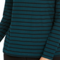 Blusa feminina listrada de gola alta Charter Club, verde, tamanho X-S