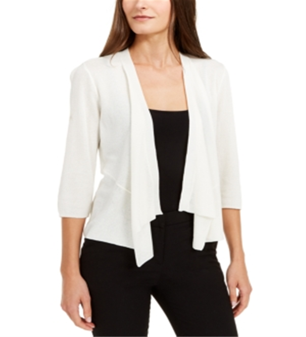 Cardigan feminino Alfani com frente aberta e drapeado, tamanho extragrande