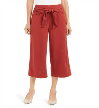 Calça culotte feminina Alfani com amarração frontal, vermelha, tamanho 0