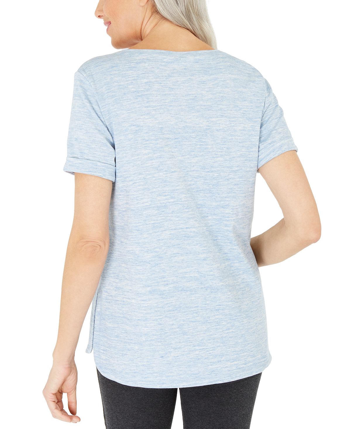 Karen Scott Blusa Space Dyed Feminina - Azul Tamanho Grande