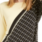 Blusa feminina Alfani com estampa de blocos de cores, manga 3/4, gola redonda, tamanho extragrande, amarela