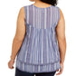 Blusa listrada plus size sem mangas estilo &amp; co feminina azul tamanho 3X
