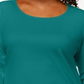 Blusa feminina Karen Scott de algodão com decote redondo, azul, tamanho 4X