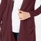 Cardigan feminino longo de malha com abertura frontal Maison Jules, cor vinho rubi, tamanho XXS