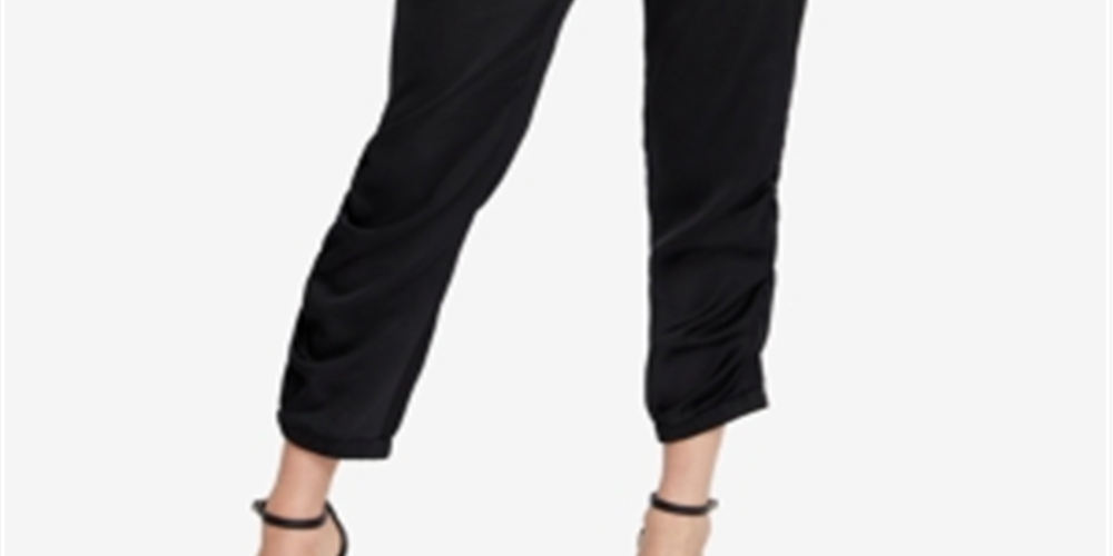 Calça curta feminina Rachel Roy William Gathered preta tamanho XX-G