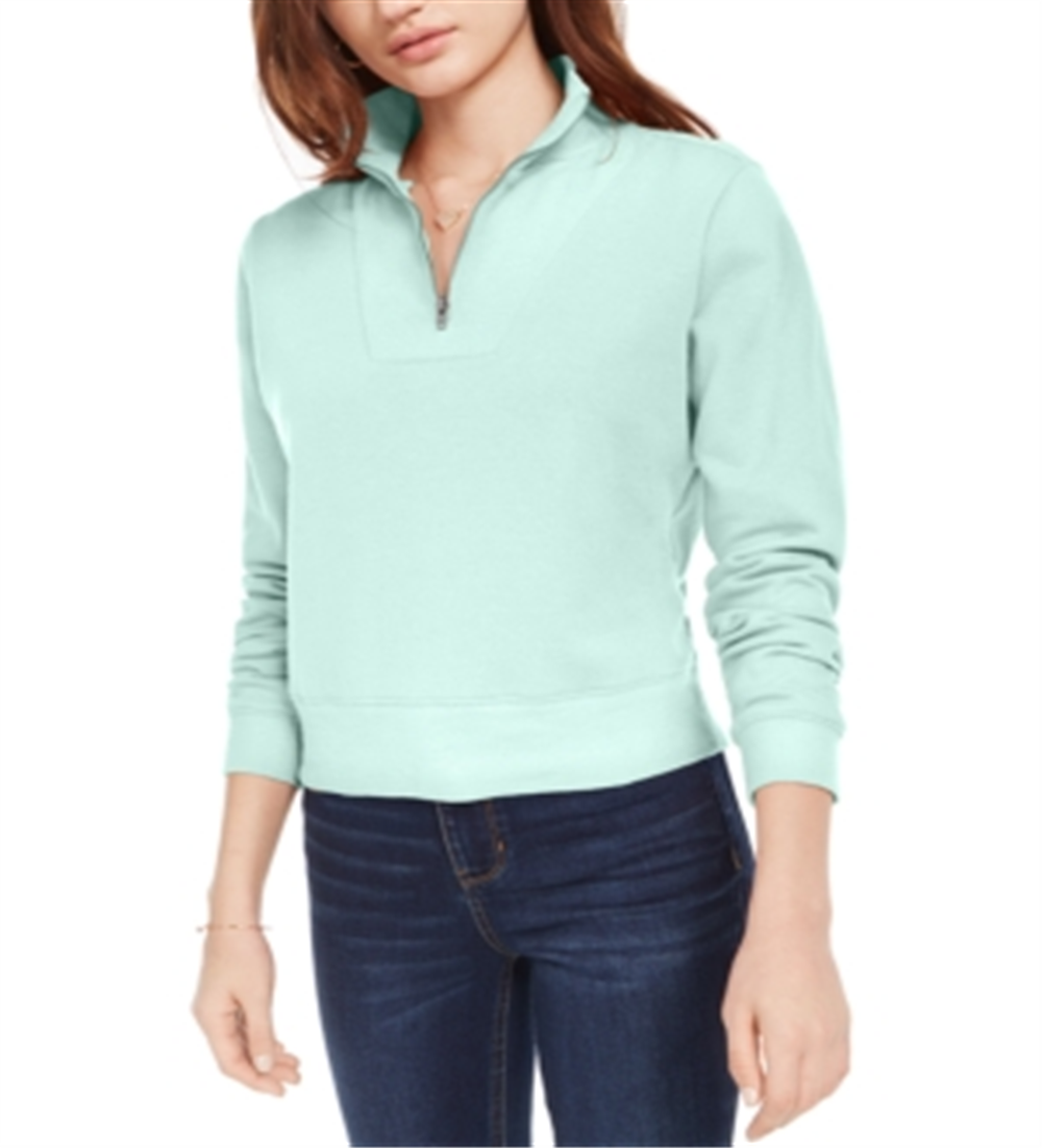 Blusa de manga comprida com zíper de um quarto Love Fire Junior, verde, tamanho grande