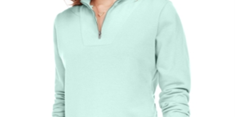 Blusa de manga comprida com zíper de um quarto Love Fire Junior, verde, tamanho grande