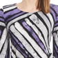 Blusa Alfani Feminina Estampada com Bainha Pontuda e Listras Roxas Tamanho XG