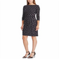 Vestido estampado Ralph Lauren feminino, preto, tamanho 12