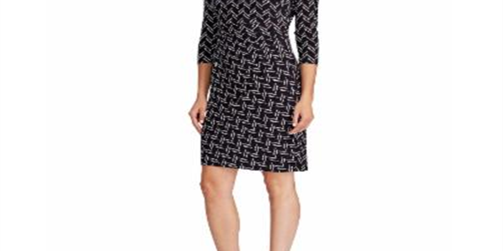 Vestido estampado Ralph Lauren feminino, preto, tamanho 12