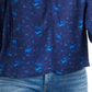 Blusa popover Sophie da Lucky Brand feminina, azul, tamanho pequeno
