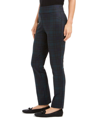 Charter Club Women's Plaid Pull on Pants Black Size 10