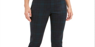 Charter Club Women's Plaid Pull on Pants Black Size 10