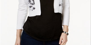 Calvin Klein Cardigan Feminino Manga Longa Aberto Crop Top Branco Tamanho PS