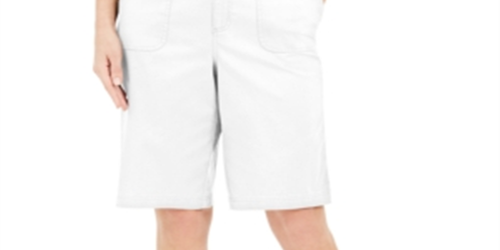 Shorts feminino Karen Scott, branco, tamanho 12