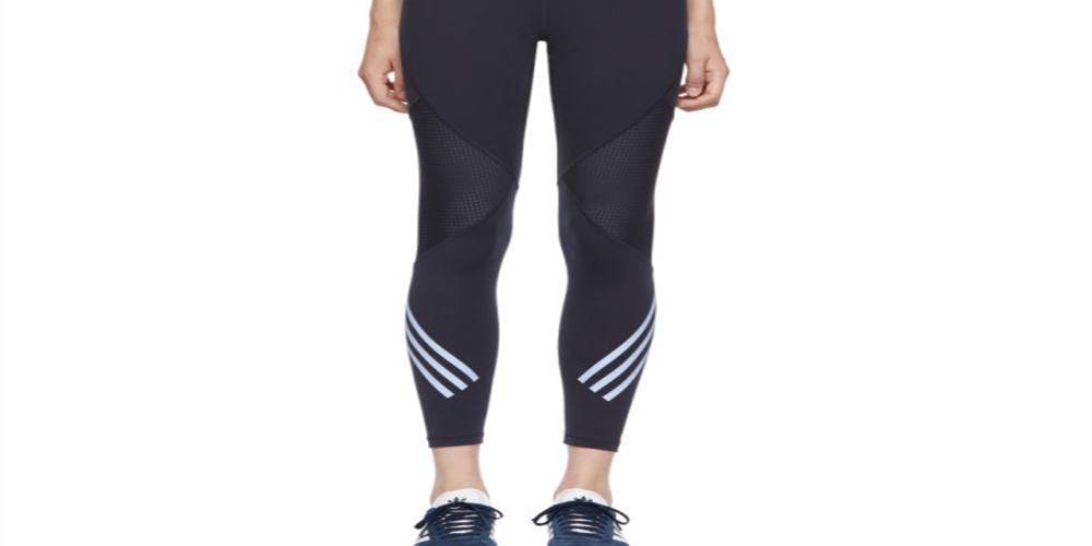Calça legging feminina Adidas High Rise Training Athletic, azul marinho, tamanho médio