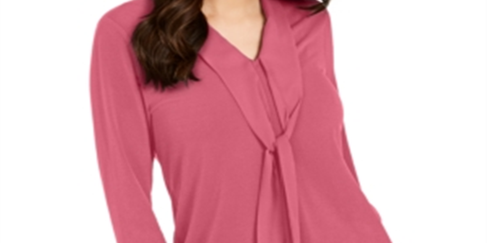 Charter Club Top feminino com amarração em tecido rosa tamanho XX-G