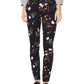 Calça jeans feminina NYDJ com estampa animal, perna reta, preta, tamanho 6