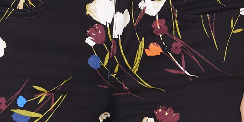 Calça jeans feminina NYDJ com estampa animal, perna reta, preta, tamanho 6