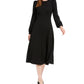 Vestido MIDI Calvin Klein Feminino Manga Bufante Preto Tamanho 12