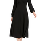 Vestido MIDI Calvin Klein Feminino Manga Bufante Preto Tamanho 12
