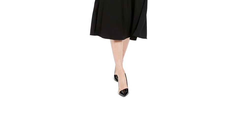 Vestido MIDI Calvin Klein Feminino Manga Bufante Preto Tamanho 12
