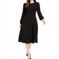 Vestido MIDI Calvin Klein Feminino Manga Bufante Preto Tamanho 12