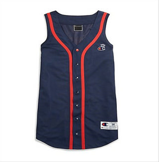 Vestido de beisebol feminino Champion azul tamanho M