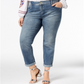 Calça jeans Inc Petite Plus Tummy Control Zenith Boyfriend Azul Tamanho 22W