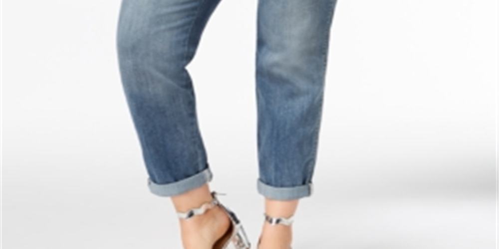 Calça jeans Inc Petite Plus Tummy Control Zenith Boyfriend Azul Tamanho 22W