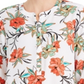 Blusa feminina estampada com manga 3/4 da coleção JM, branca, tamanho extragrande
