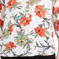 Blusa feminina estampada com manga 3/4 da coleção JM, branca, tamanho extragrande