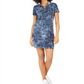 Vestido polo feminino Tommy Hilfiger de algodão tingido, cinza, tamanho GG