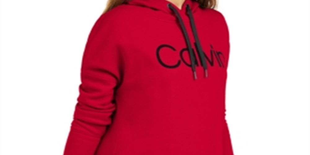 Calvin Klein Moletom Feminino Velvet Logo High Low Vermelho Tamanho X-G