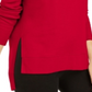 Calvin Klein Moletom Feminino Velvet Logo High Low Vermelho Tamanho X-G