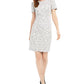 Vestido justo de tweed feminino Calvin Klein, branco, tamanho 10 P