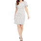 Vestido justo de tweed feminino Calvin Klein, branco, tamanho 10 P