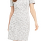 Vestido justo de tweed feminino Calvin Klein, branco, tamanho 10 P