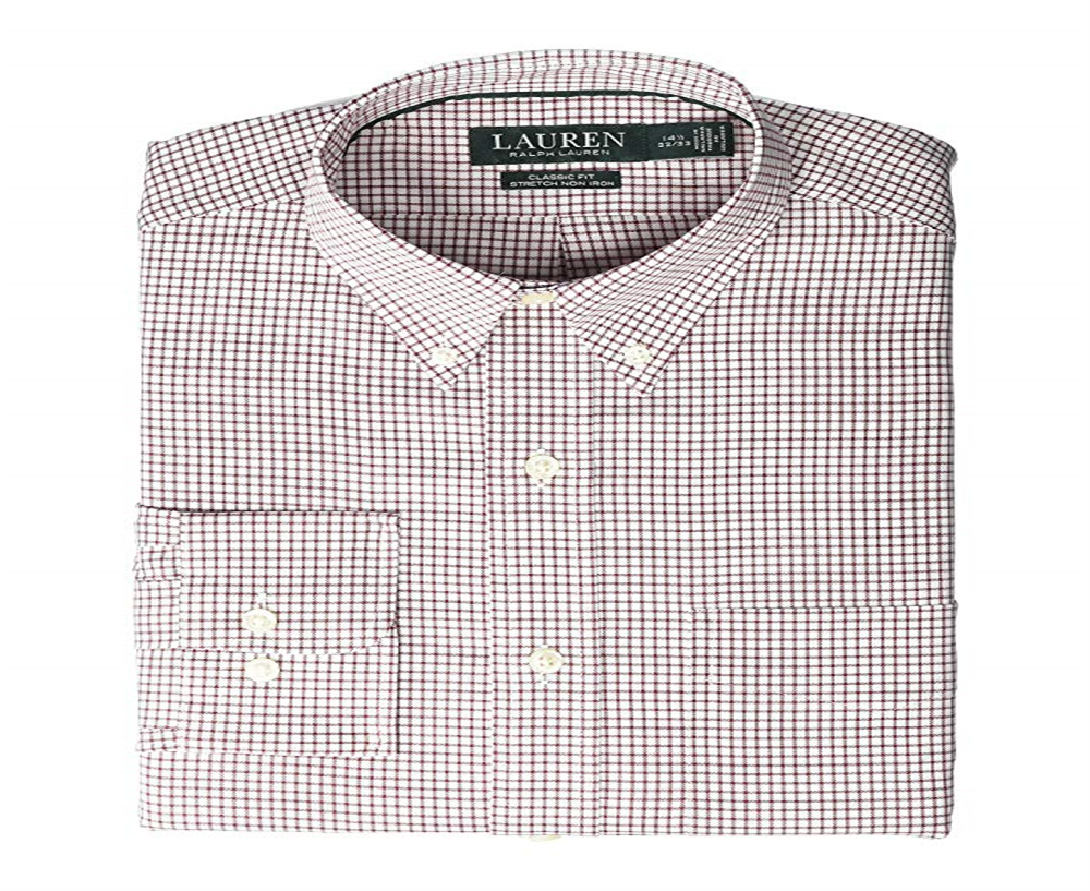Camisa Ralph Lauren Masculina Xadrez com Botões e Gola Rosa Tamanho 32X33