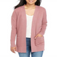Cardigan aberto Pink Rose Junior's, tamanho médio, rosa