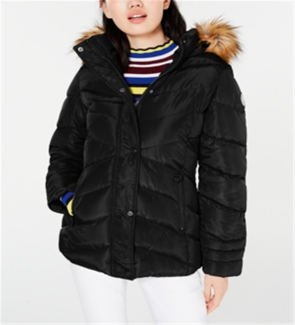 Madden Girl Jaqueta Puffer Feminina Infantil de Inverno, Preta, Tamanho 2XL