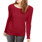 Suéter de malha de algodão Michael Kors feminino, vermelho, tamanho P