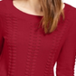 Suéter de malha de algodão Michael Kors feminino, vermelho, tamanho P