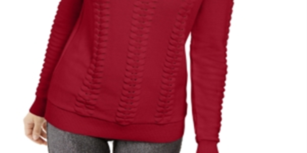 Suéter de malha de algodão Michael Kors feminino, vermelho, tamanho P
