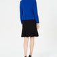 Terno feminino Le Suit com saia xale e lapela, azul, tamanho 8