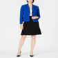 Terno feminino Le Suit com saia xale e lapela, azul, tamanho 8