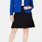 Terno feminino Le Suit com saia xale e lapela, azul, tamanho 8