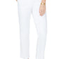 Calça chino jeans feminina NYDJ, cintura alta, reta, tornozelo, branca, tamanho 6