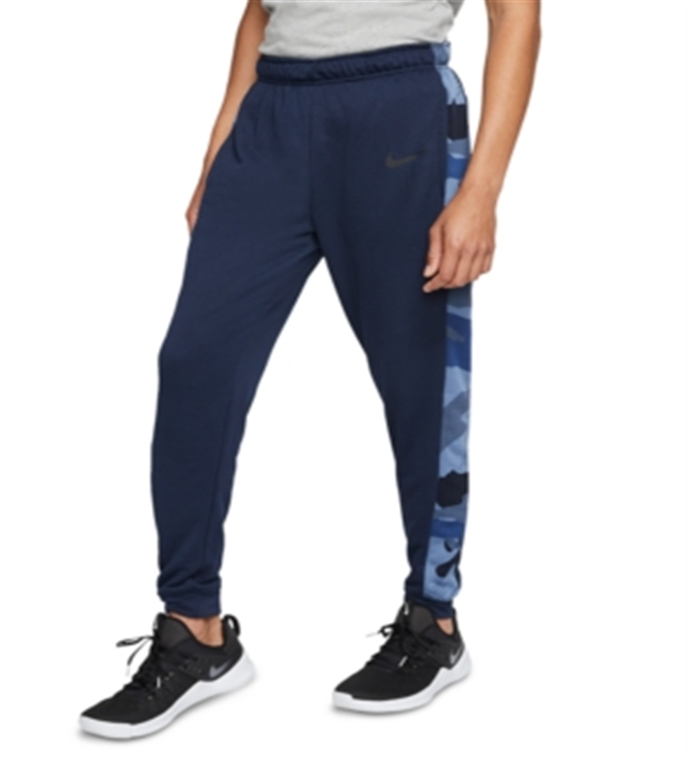 Calça Nike Dri Fit Camo Trim Fleece Tapered Masculina Azul Tamanho P